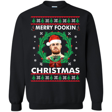Conor Mcgregor Christmas Sweater, Shirt: Merry Fookin Xmas
