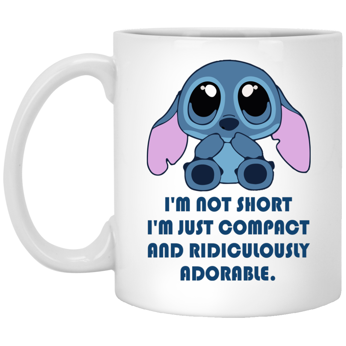 Stitch: I'm not short I'm just compact and ridiculously adorable mugs