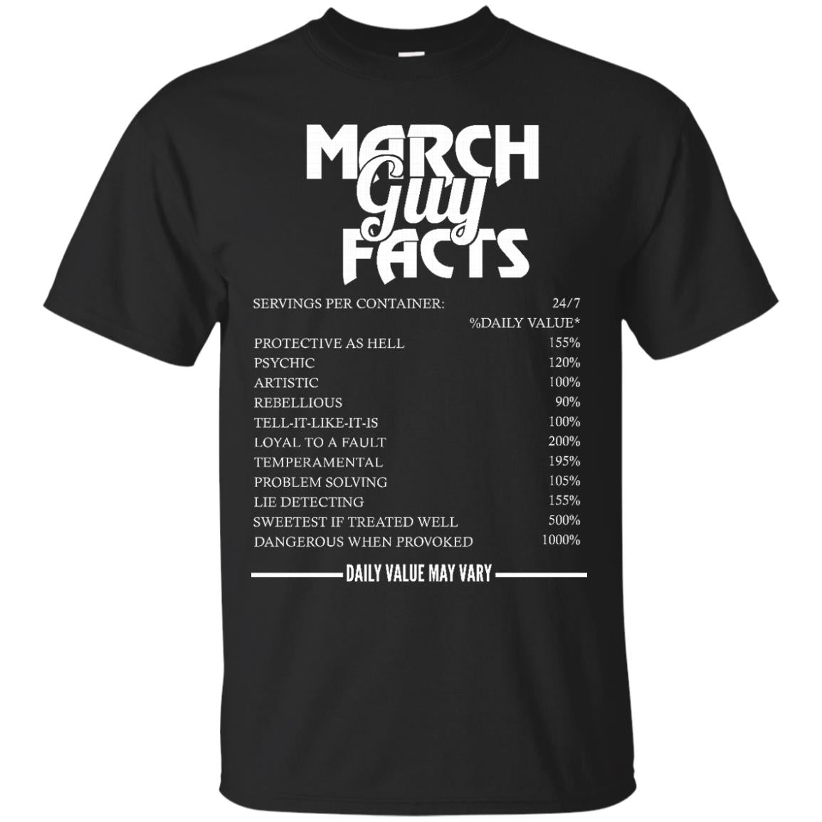 March guy facts servings per container shirt