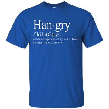 Hangry definition shirt: a state of anger caused by lack of food