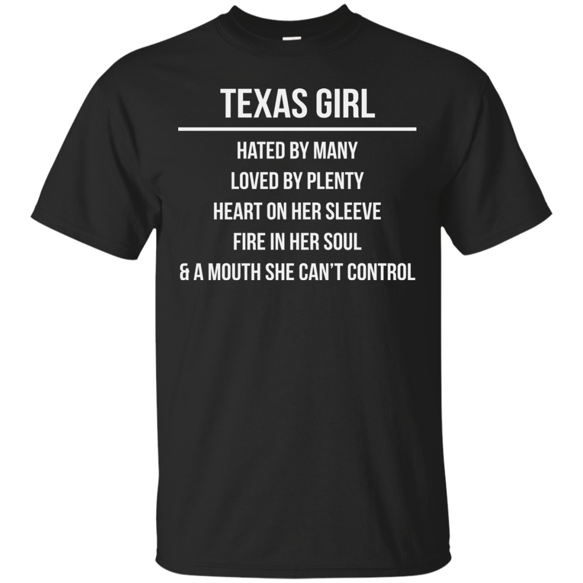 Texas girl hated by many loved by plenty heart on her sleeve shirt, tank