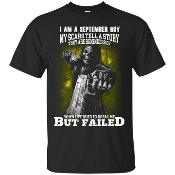 Grim Reaper: I am a September guy my scars tell a story shirt, tank, hoodie