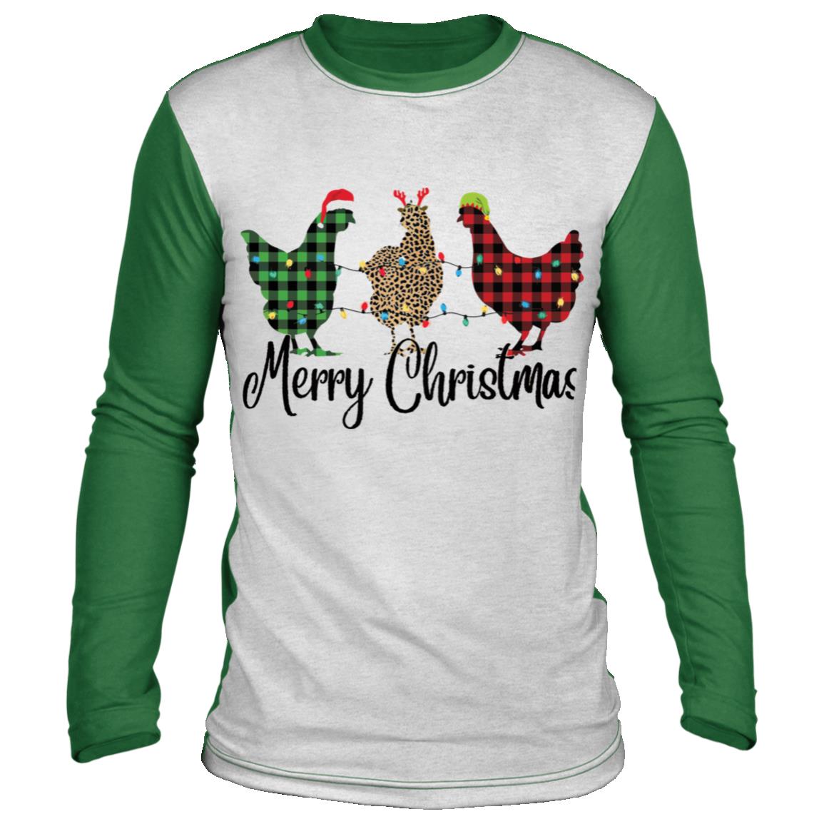 Merry Christmas Chicken Farmer Xmas Long Sleeve Shirt