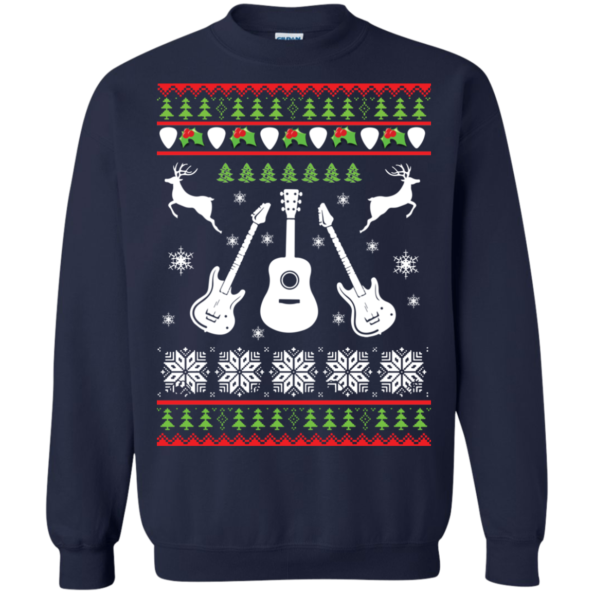 Guitar Christmas Sweater, Hoodie, Long Sleeve