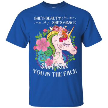 Unicorn: She is beauty she is grace she will punch you in the face shirt, tank