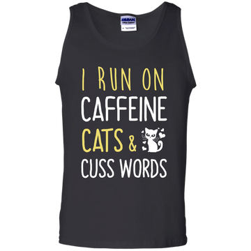 I Run On Caffeine Cats & Cuss Words Tee/Hoodie/Tank