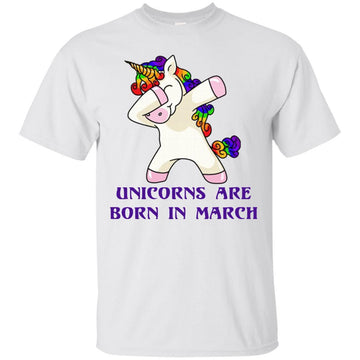Dabbing Unicorns are Born in March shirt, tank top, racerback