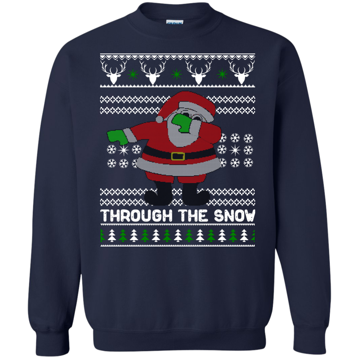 Dabbing Through The Snow Funny Christmas Sweater, T-shirt - ifrogtees