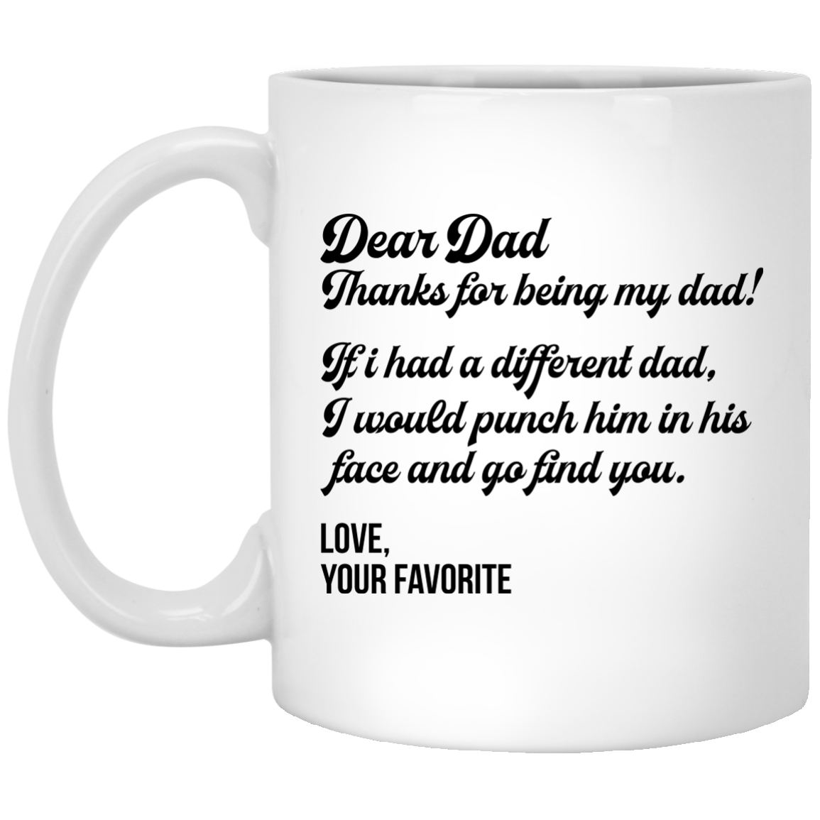 Dear Dad, Thanks for being my dad mug