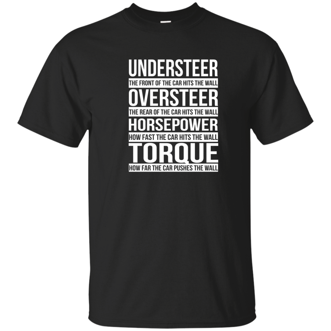 Understeer: The Front Of The Car Hits The Wall shirt, tank, racerback
