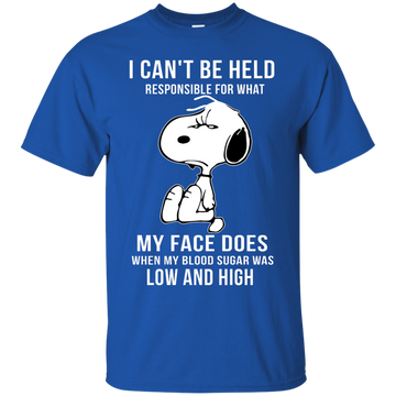 Snoopy: I Can't Be Held Responsible For What My Face Does shirt, tank
