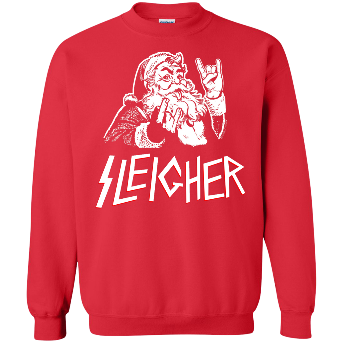 Sleigher Sweatshirt, Metal Santa Christmas Sleigher Sweater, Hoodie