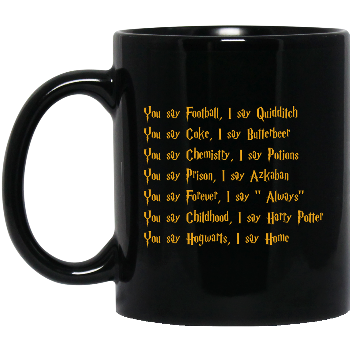 You say Football I say Quidditch mugs Harry Potter