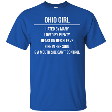 Ohio girl hated by many loved by plenty heart on her sleeve shirt, tank