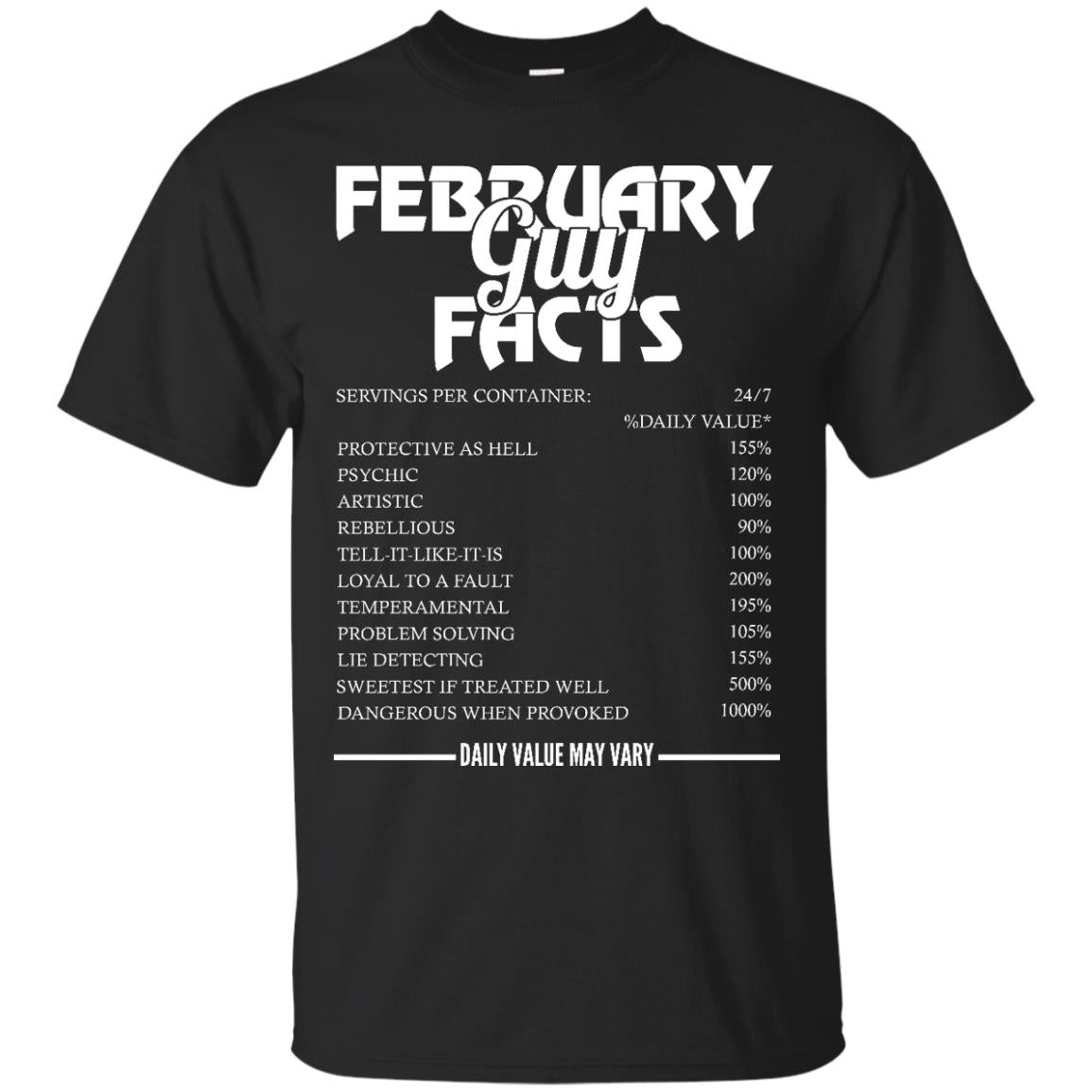 February guy facts servings per container shirt