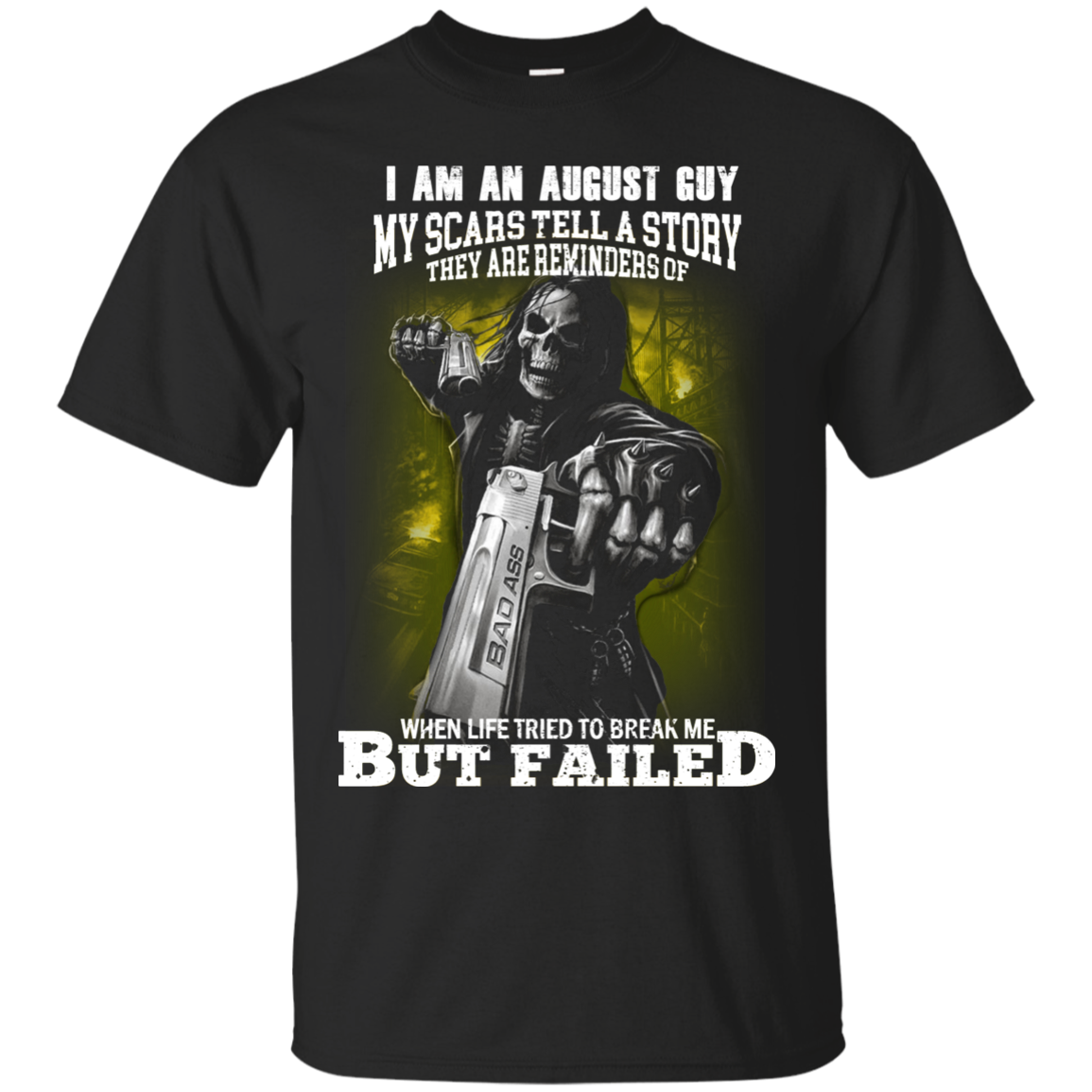 Grim Reaper: I am an August guy my scars tell a story shirt, tank, hoodie