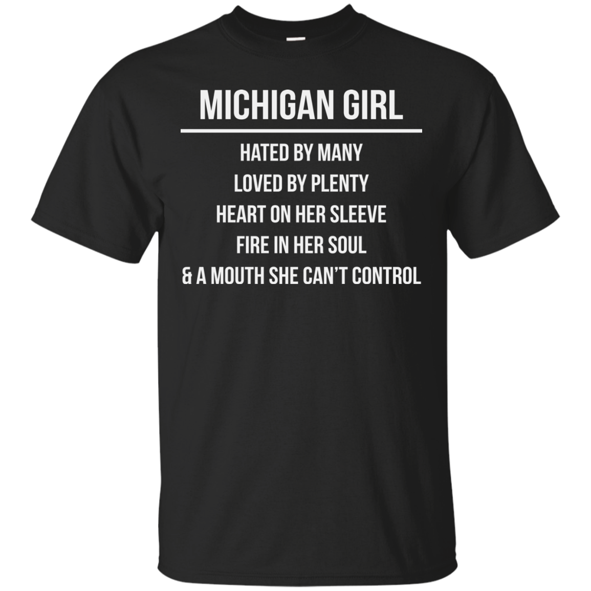 Michigan girl hated by many loved by plenty heart on her sleeve shirt, tank