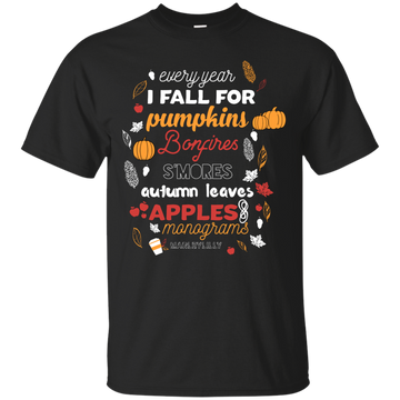 Every year I fall for pumpkins bonfires s'mores shirt, tank, hoodie